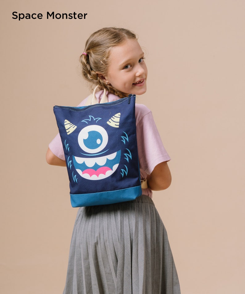 Toddler Backpack ZUU, School Backpack for Kids, Kid Backpack, Gift for Kids, Gift for Toddler, Birthday gift, Mini backpack Space Monster