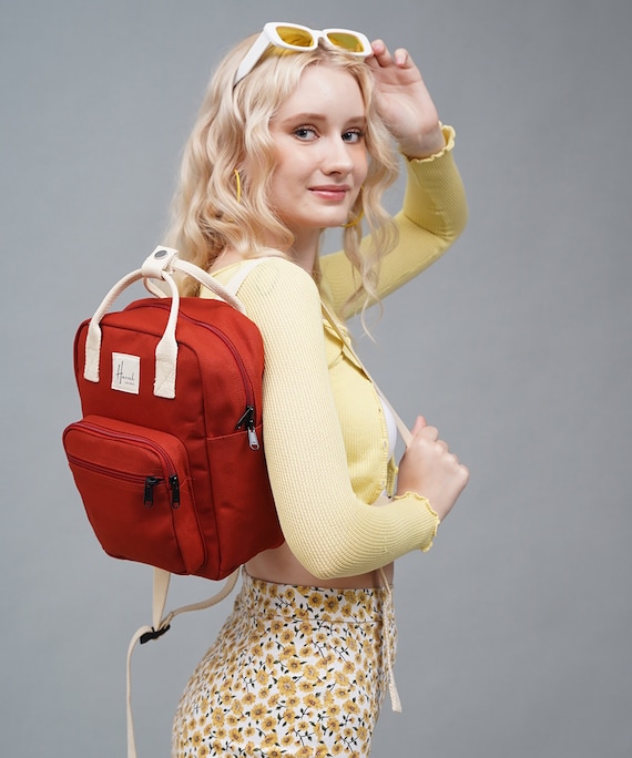 Buy Aki MINI Canvas Backpack Backpack for Women Teens Gift Birthday Gift Travel Backpack Weekend Backpack Gift for Her Anniversary Gift Online in India Etsy