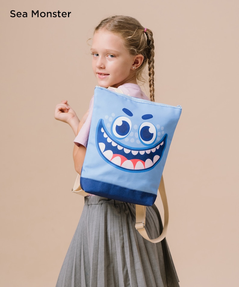Toddler Backpack ZUU, School Backpack for Kids, Kid Backpack, Gift for Kids, Gift for Toddler, Birthday gift, Mini backpack Sea Monster