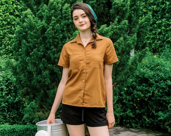 Linen short sleeves shirt | Women Linen Shirt | Summer Button Up Shirt | Linen Clothing for Women