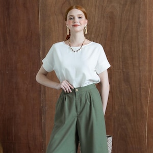 Linen tee - Linen short sleeves top - Linen short sleeves blouse - Linen Clothing for Woman - Premium Natural Fabrics