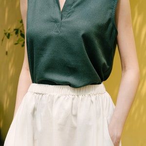 Linen Skirt, Midi Linen Skirt, High Waist Skirt, Premium Linen Clothing for Women image 5