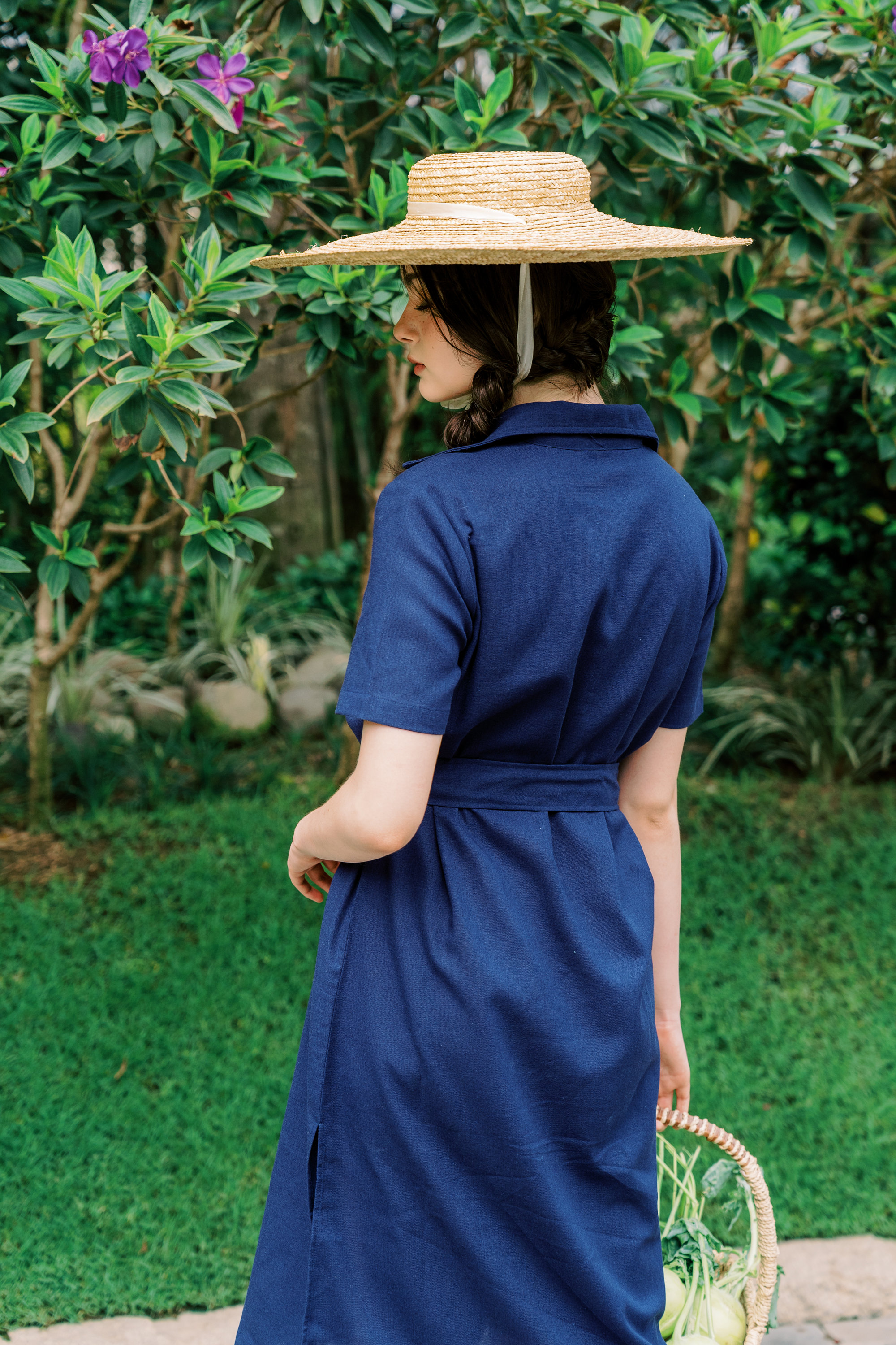 ★関税送料無料 Belted Linen Shirtdress Linen Shirt Dress / Belted Waist Shirt Dress / Knee Length