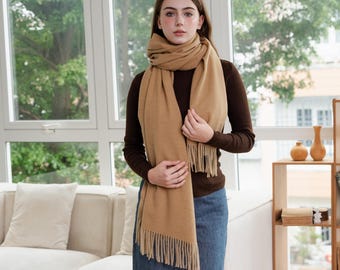 Lightweight Viscose & Polyester Scarf, Oversized Wrap Shawl, Fall Fashion Accessories