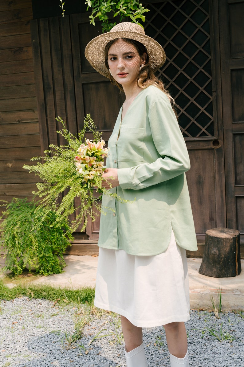 Oversized Linen Shirt Linen Clothing for Women image 7