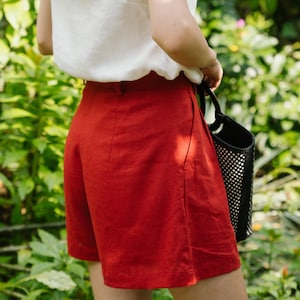 Linen High Waist Shorts Linen Clothing for Women Premium Natural Fabrics image 2