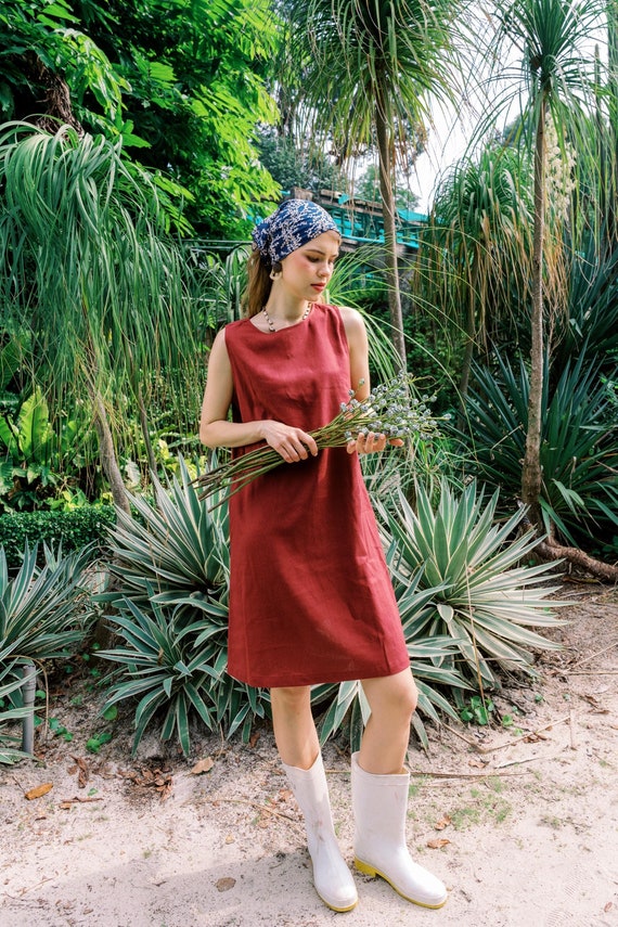 Linen Tank Dress POPPY, Sleeveless Linen Summer Dress, Linen Mini Dress, Short Linen Dress for Women | Handmade Linen clothing for Women