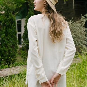 Oversized Linen Shirt Linen Clothing for Women image 5