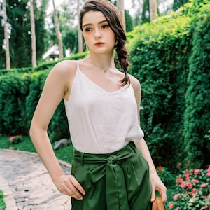 Linen Camisole - V Neck Cami Top - Premium Linen Clothing for Women