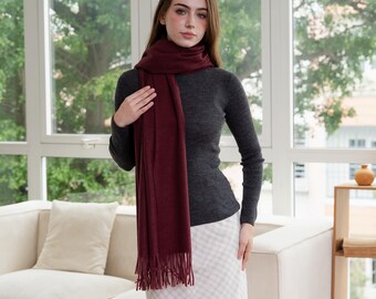 Lightweight Viscose & Polyester Scarf, Oversized Wrap Shawl, Fall Fashion Accessories