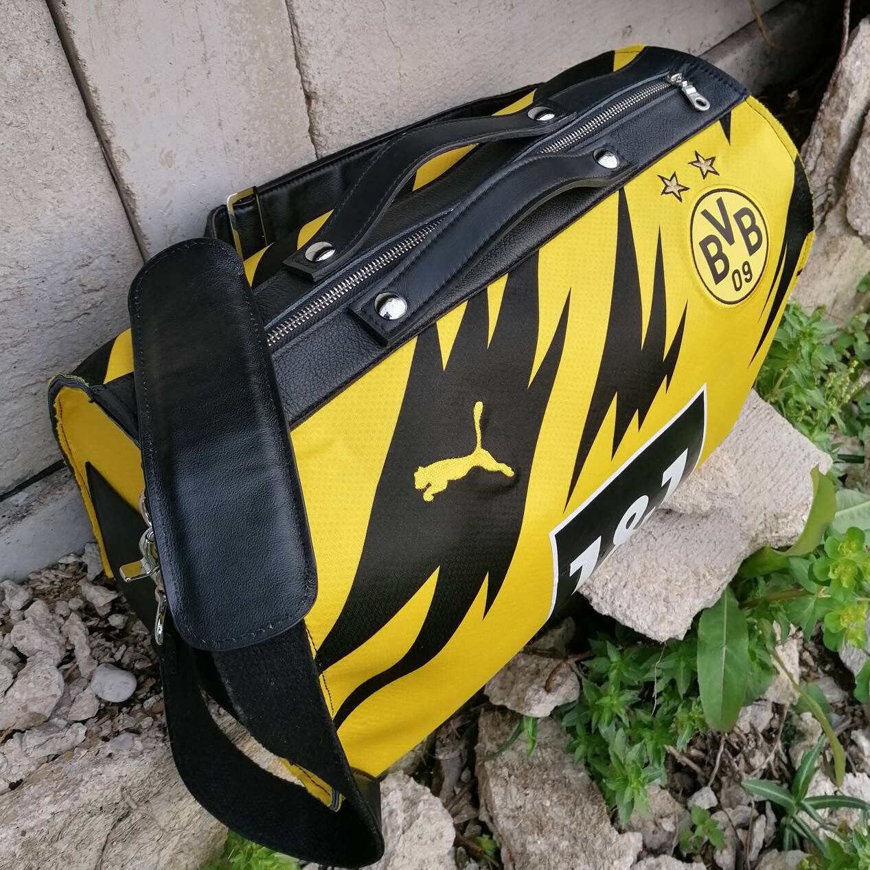 Weekend Bag Leather Football Bag Upcycling Full Leather Etsy UK