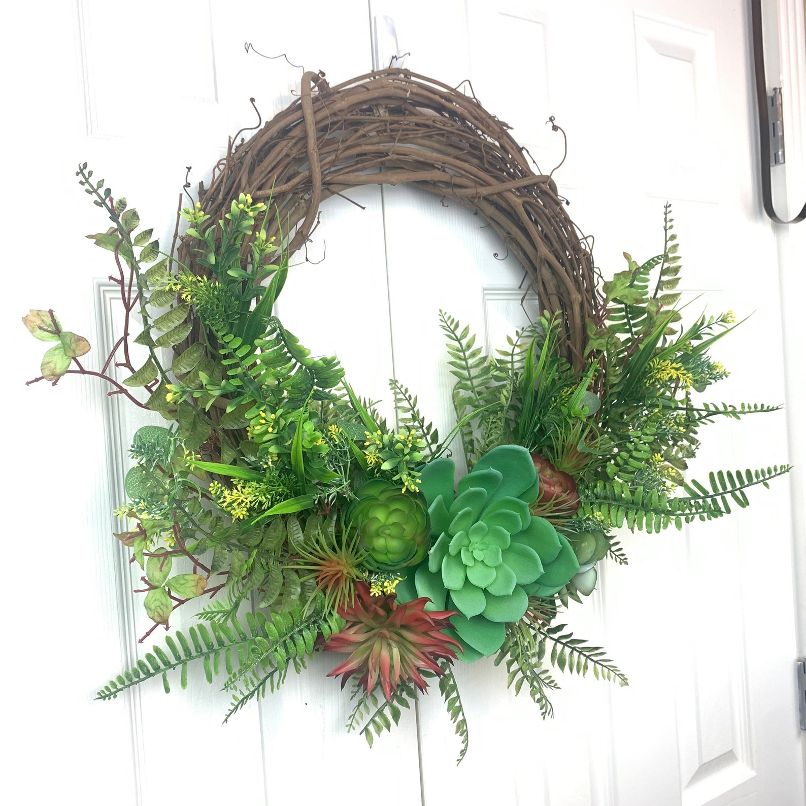 Couronne De Porte Artificielle En Eucalyptus Avec Baies - Diamètre 50 Cm - Déco Intérieur/extérieur Sans Entretien - 6