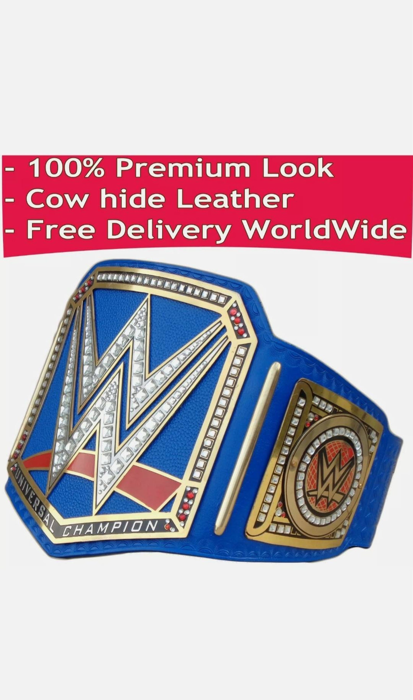 WWE Universal Championship Blue Replica Belt 2mm brass Etsy