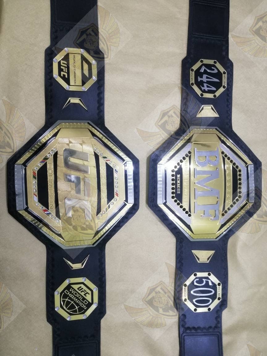 UFC Legacy Championship Replica Title Belt 4mm Plates Genuine Cow Hide Leather 