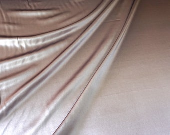 Dusty Pink Silk Satin 100% Natural Mulberry Silk, Italian Ex-Designer Stock Fabric For Fashion Garments & Lingerie Powder Pink