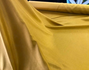 Mustard Mulberry Silk Fabric, Slubbed Habutai, Ethical Ahimsa Silk