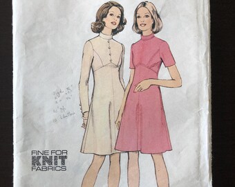 70s Vintage A-Line Dress Sewing Pattern, Style 4363, Size 12 UNCUT
