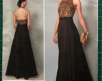 Badgley Mischka Vogue Sewing Pattern 1534, Evening Gown Cocktail Dress (Sizes 6-14)