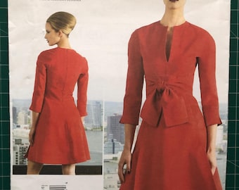 Ralph Rucci Vogue Sewing Pattern 1317, Fit & Flare Tailored Dress (Sizes 8-16)