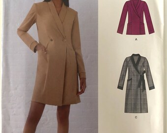 New Look N6636 Coat Jacket Dress Sewing Pattern, Size 10-22