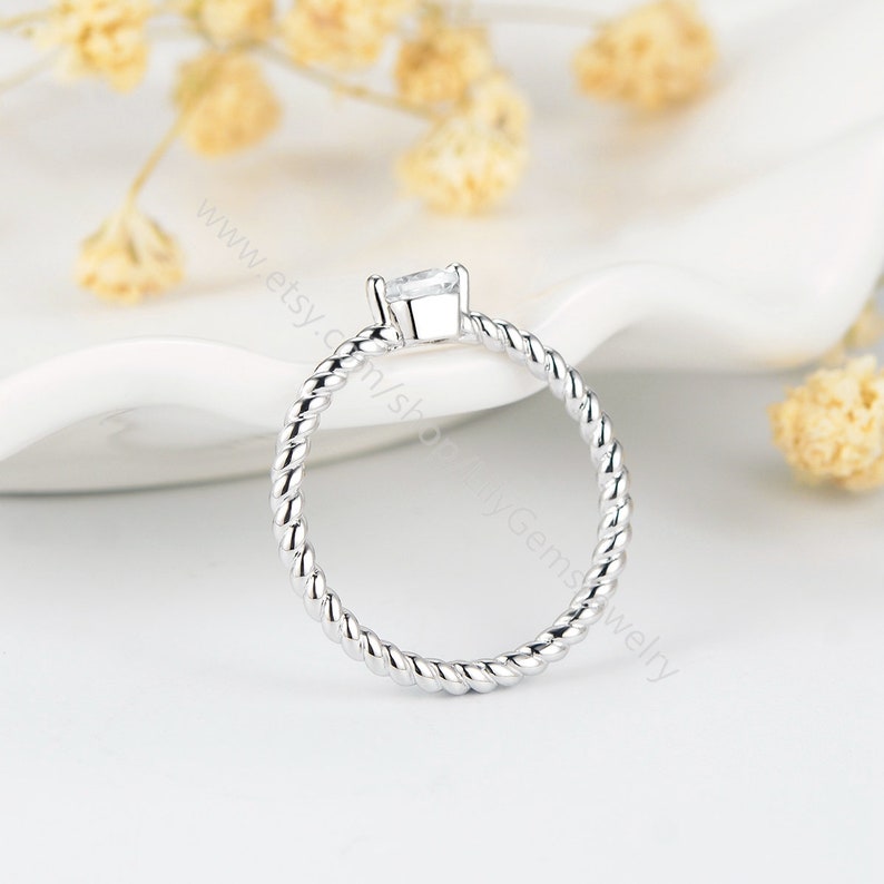 Stackable Ring Skinny Ring,Anniversary Gift L502 cubic zircon jewelry Simple Ring Thin Square CZ Ring white gold plated Simple CZ Ring