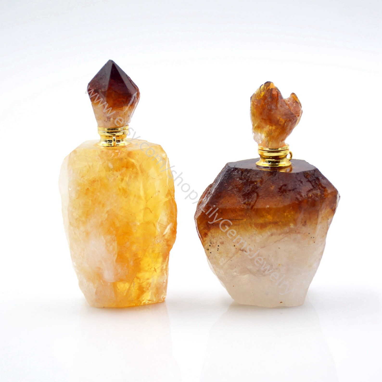 Natural stone perfume essential oils bottle decoration raw Etsy