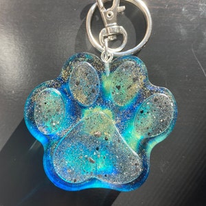 Cremation Keepsake/Dog or cat paw print keychain or keepsake/ Pet Cremation ashes in resin/keepsake keychain/beloved pet memorial