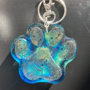 Pet Cremation Paw Print Keychain: Resin Memorial Keepsake