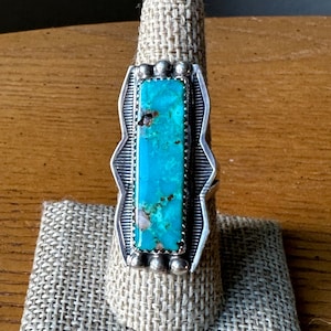 Vintage Turquoise Ring, Navajo, Size 7.5