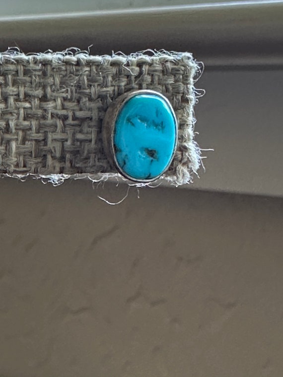 Vintage Navajo Turquoise sky blue stud earrings - image 6