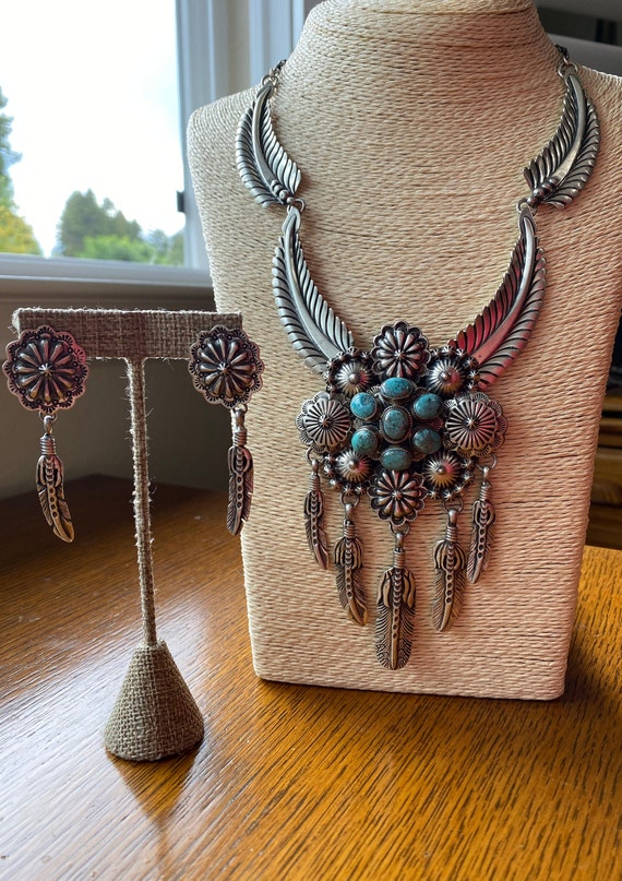 Gorgeous Sterling Silver and Turquoise Concho and 