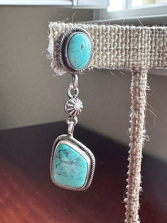 Beautiful sterling silver & Turquoise earrings, v… - image 4