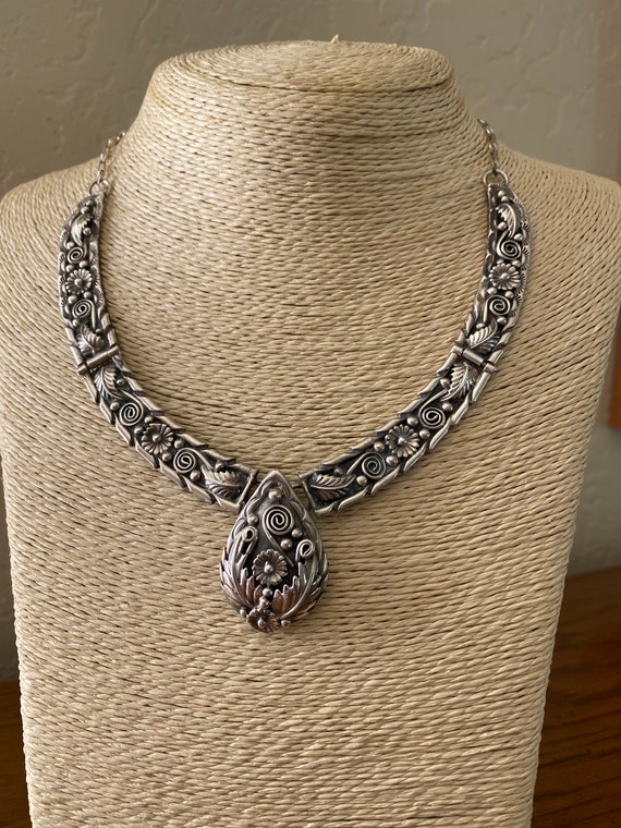 Intricate Navajo Sterling Silver Squash Blossom Fo