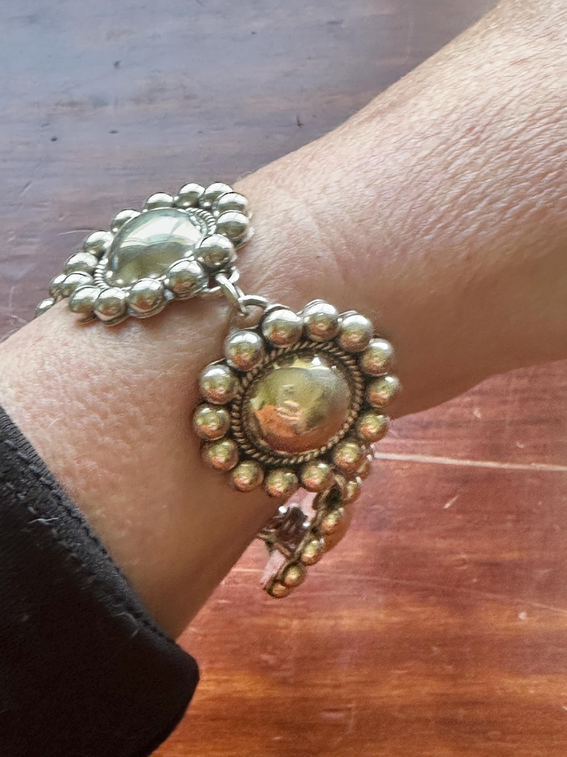 Sterling Silver Navajo “rising Sun” Bracelet by Yellowhorse