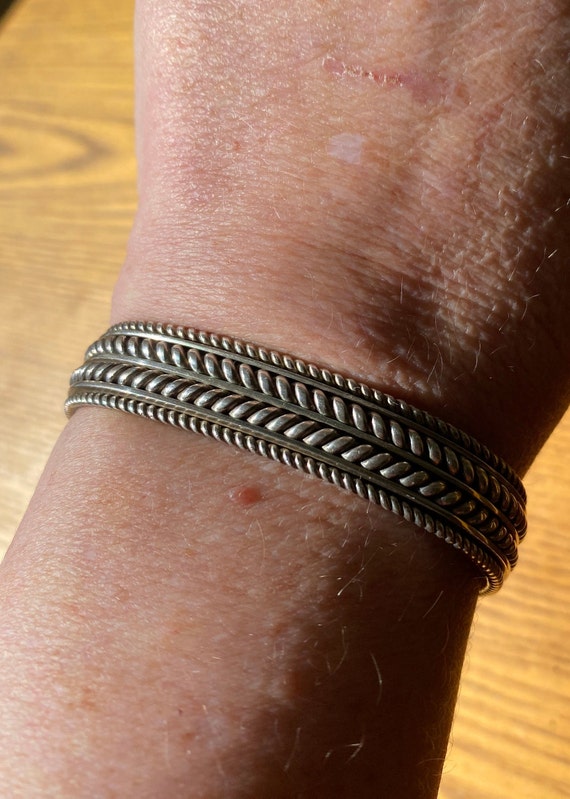 Vintage multi-coil Sterling Silver Navajo cuff by 