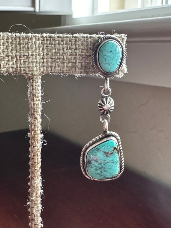 Beautiful sterling silver & Turquoise earrings, v… - image 8