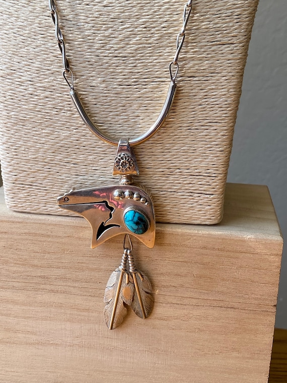 Astounding Native American Navajo Sterling Silver Feather Necklace Ben Begaye Astounding Native American Navajo Sterling Silver Feather Necklace Ben Begaye