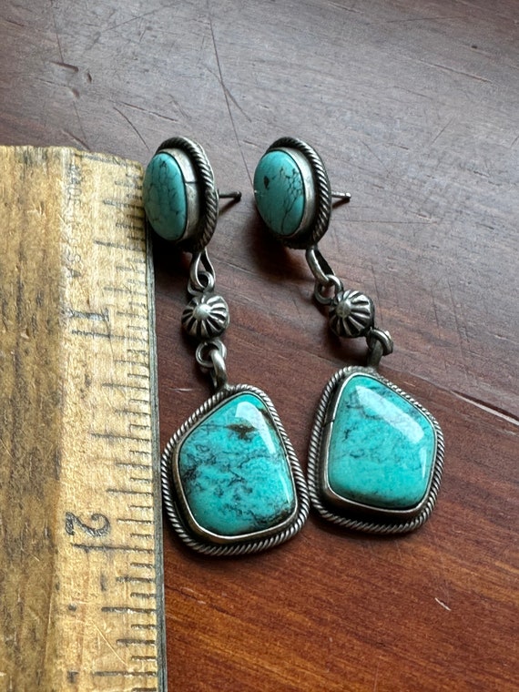Beautiful sterling silver & Turquoise earrings, v… - image 1