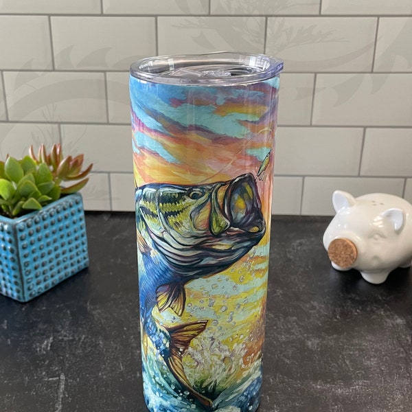 Fish Tumbler With Straw Etsy