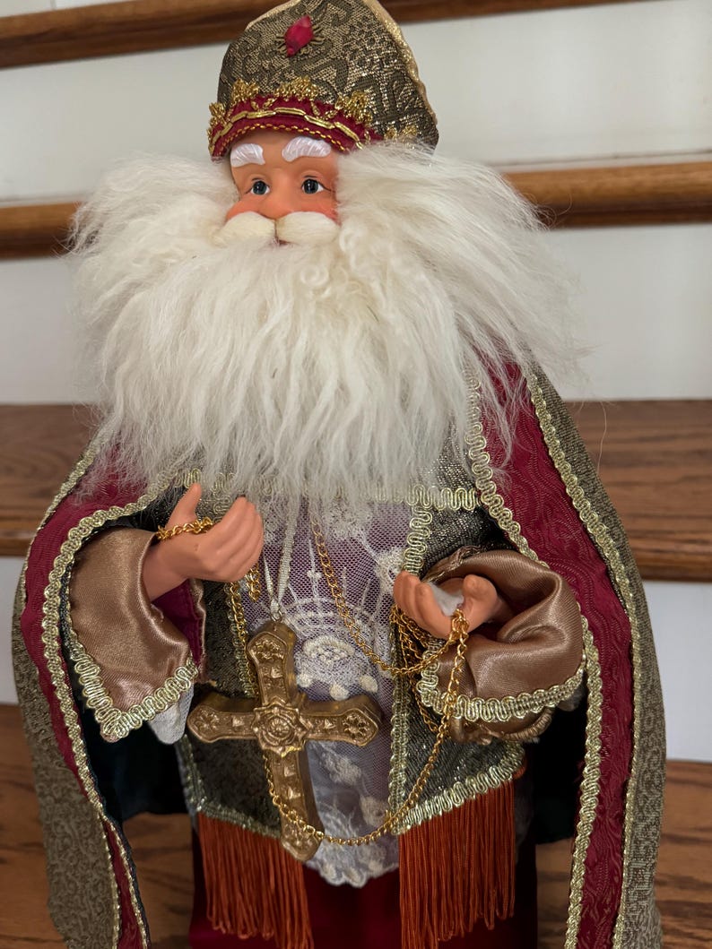 Cardinal Santa Claus Figure ~ Catholic Santa Figurine Statue ...
