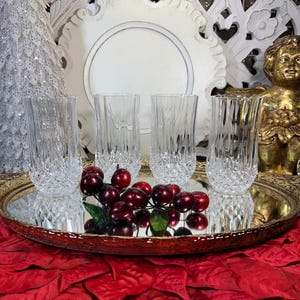 Cristal D'Arques Durand Longchamp Glassware ~ Cut Crystal Cristal D'Arques Longchamp Highball Glasses ~ Crystal Tumblers