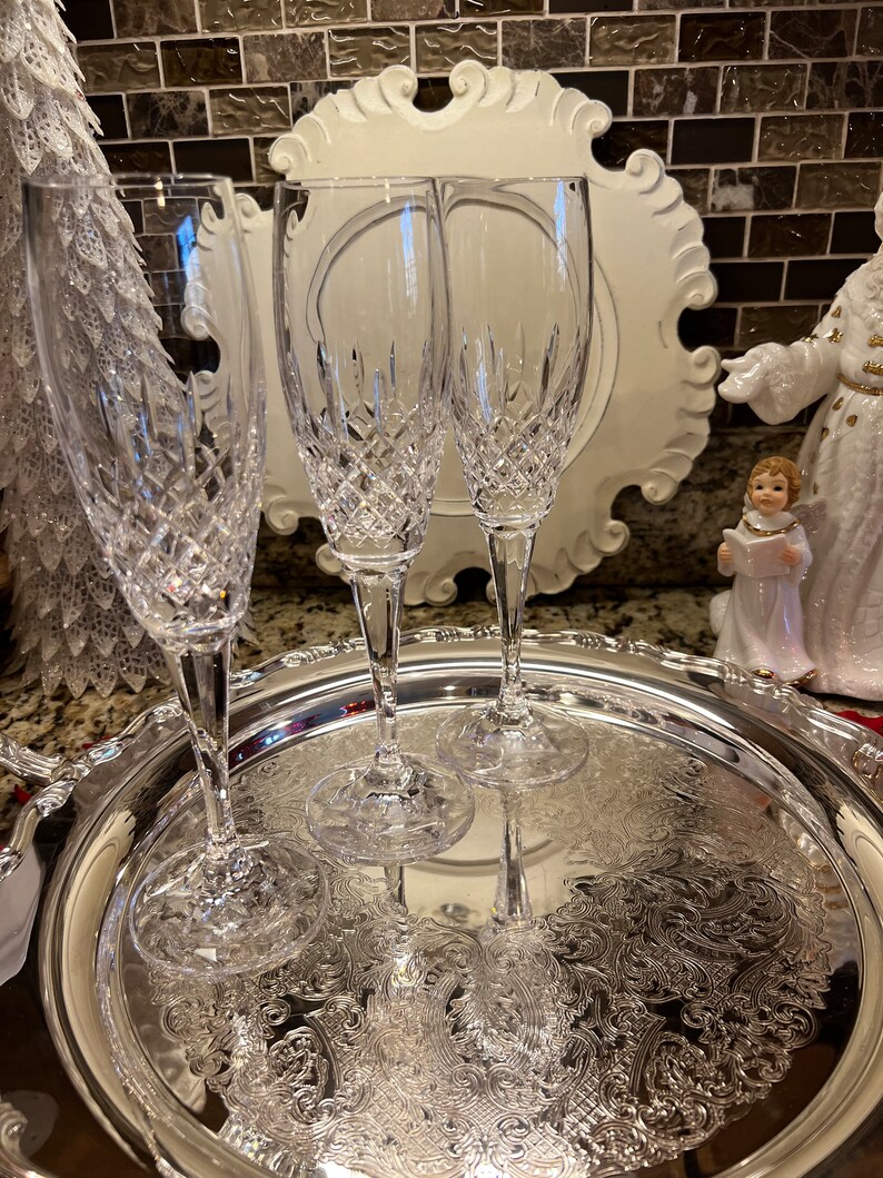 Mikasa Coventry Crystal Champagne Toasting Flutes Set of 4 Etsy