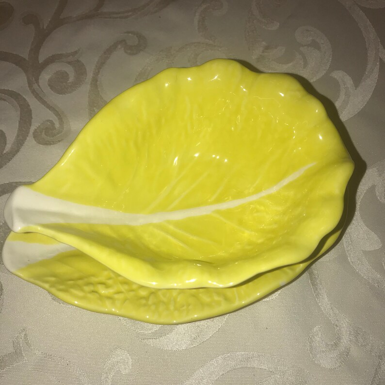 Vintage Selca Portugal Yellow Cabbage Gravy Boat & Underplate Etsy