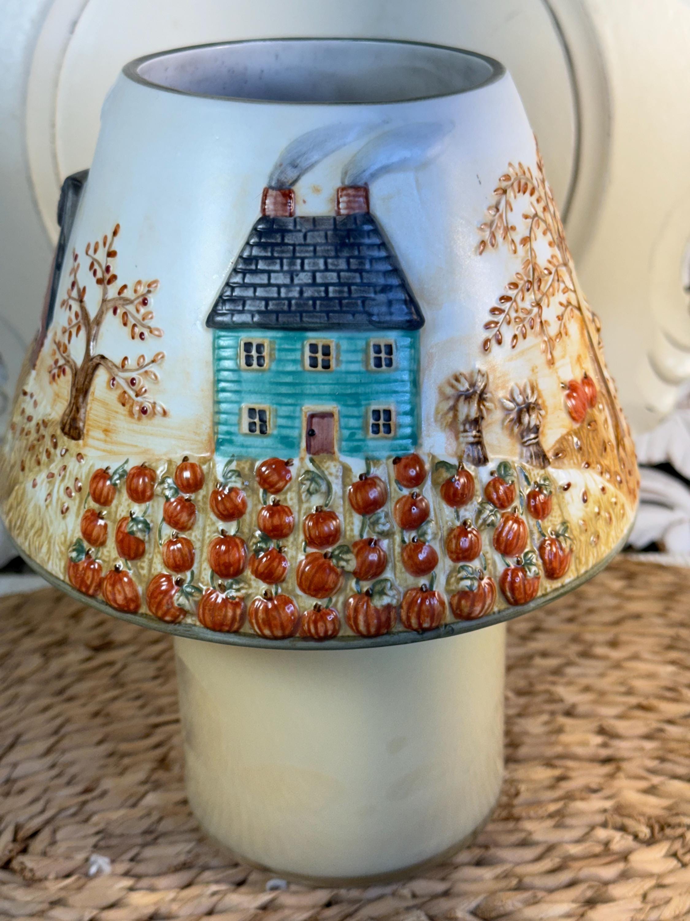 Yankee Candle Ceramic Candle Shades/Toppers for sale | eBay YANKEE Christmas top hat candle lamp shade Star cutouts vintage dead stock NEW main image 1