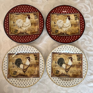 Rooster Plates Farmhouse Inspired Plates