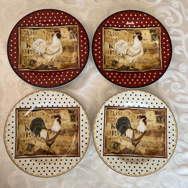 Rooster Plates Etsy