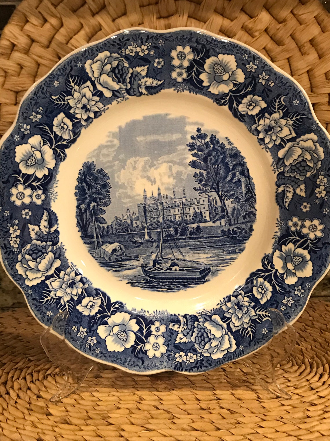 Vintage Palissy Pottery Dinner Plate Thames River Scenes Eton | Etsy