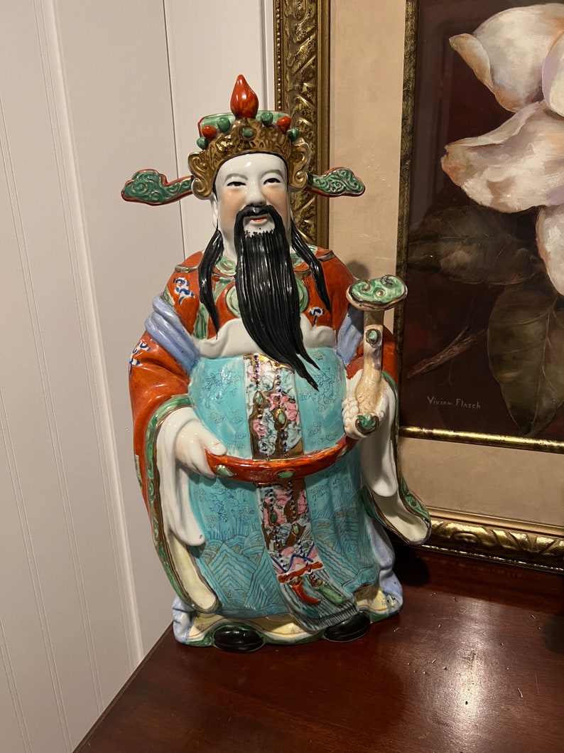 Large Vintage Chinese God Statue mid Century Statues Etsy