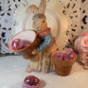 Vintage Dept 56 Bunny Statue ~ Spring Bunny Decor ~ Easter Bunny Decor ~ Easter Bunny Rabbit Decor Planter Figurine