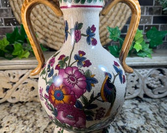 Chinese Vase with Florals and Birds ~